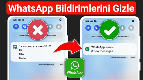 whatsapp kilit ekranında mesaj içeriği gizleme